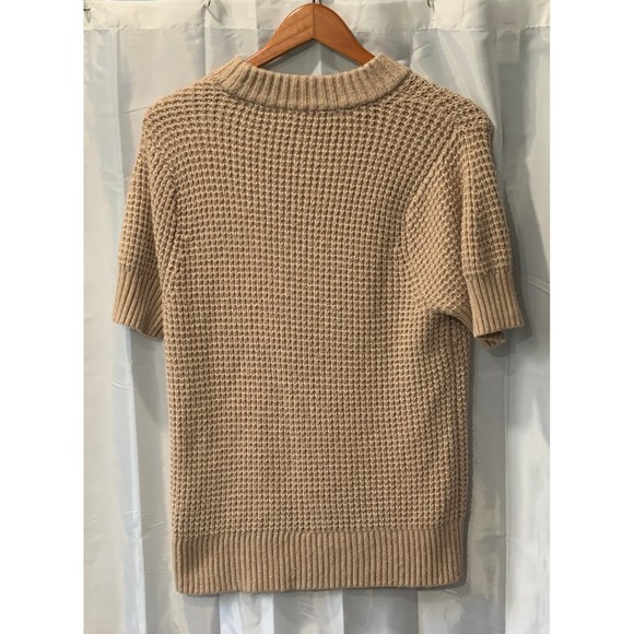 Torrid Chunky Knit Women’s Size 1 Short Sleeve Tan Pullover Sweater - Picture 7 of 9